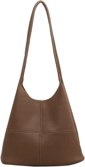 2 Pcs Slouchy PU Leather Hobo Bags Women Trendy Shoulder Bag Crescent Crossbody Purse Cute Top-handle Satchels Tote Handbag