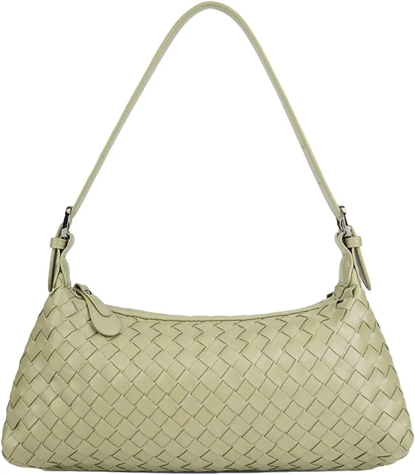2025 Woven Shoulder Bag Purse for Women Vegan Leather Woven Tote Handbag Braided Crossbody Underarm Bag Soft Purses Satchels