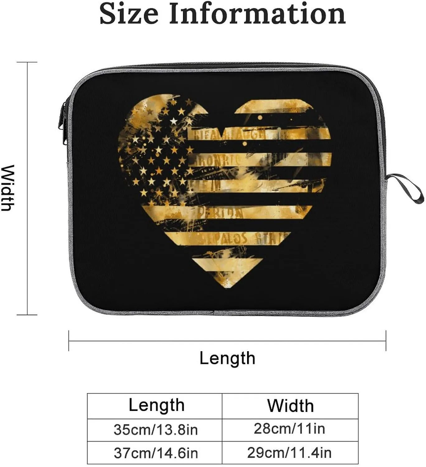 911 Dispatcher Heart Thin Gold Line Laptop Bag Protective Laptop Sleeve Bag Briefcase Carrying Case Handbags for Men Women