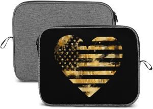 911 Dispatcher Heart Thin Gold Line Laptop Bag Protective Laptop Sleeve Bag Briefcase Carrying Case Handbags for Men Women