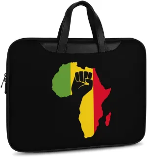 African Black Power Leather Bag Laptop Case Slim Water Resistant Computer Bags with Handle Briefcase for Work