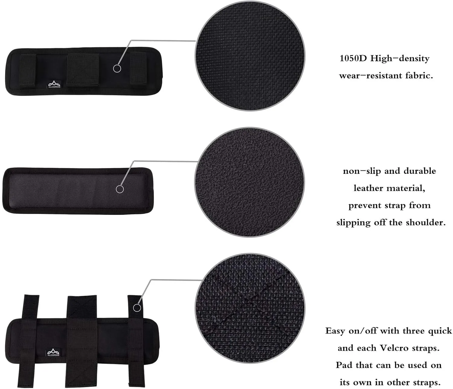 Allzedream Shoulder Strap Pad for Duffel Bag Laptop Guitar Camera