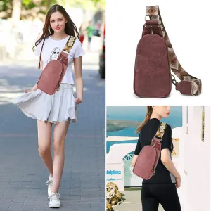 ALTALIVA Sling Bag, Leather Crossbody Fanny Packs Chest Bag for Women, Trendy Waist Packs with Strap Cross Body Bag PU Leather Crossbody Sling Bags for Women