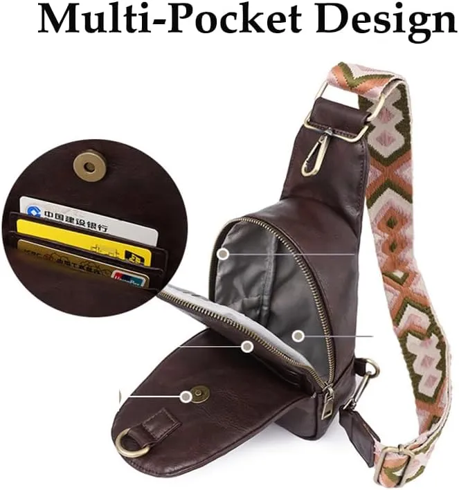 ALTALIVA Sling Bag, Leather Crossbody Fanny Packs Chest Bag for Women, Trendy Waist Packs with Strap Cross Body Bag PU Leather Crossbody Sling Bags for Women