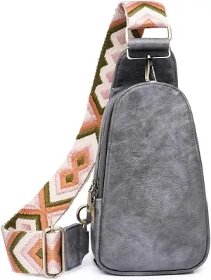 ALTALIVA Sling Bag, Leather Crossbody Fanny Packs Chest Bag for Women, Trendy Waist Packs with Strap Cross Body Bag PU Leather Crossbody Sling Bags for Women