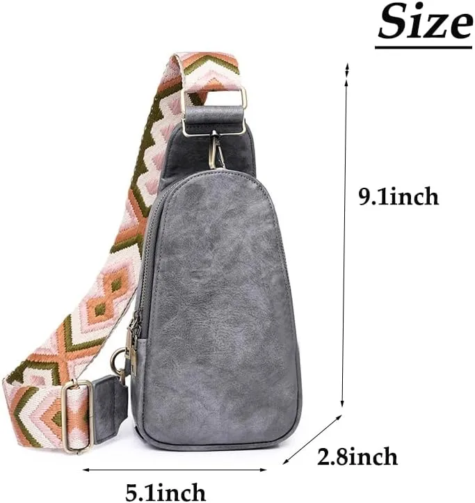 ALTALIVA Sling Bag, Leather Crossbody Fanny Packs Chest Bag for Women, Trendy Waist Packs with Strap Cross Body Bag PU Leather Crossbody Sling Bags for Women