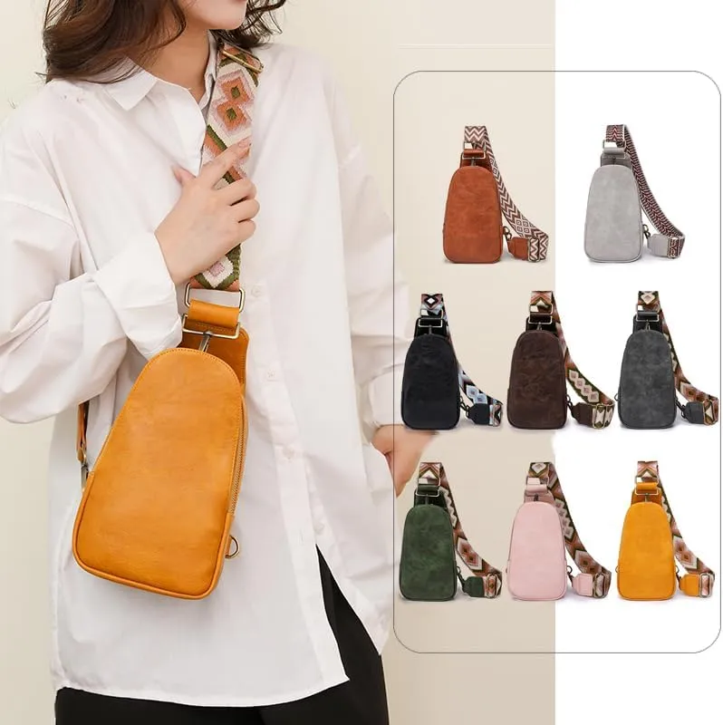 ALTALIVA Sling Bag, Leather Crossbody Fanny Packs Chest Bag for Women, Trendy Waist Packs with Strap Cross Body Bag PU Leather Crossbody Sling Bags for Women