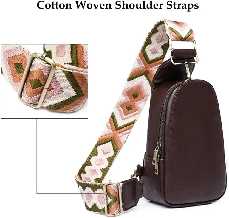 ALTALIVA Sling Bag, Leather Crossbody Fanny Packs Chest Bag for Women, Trendy Waist Packs with Strap Cross Body Bag PU Leather Crossbody Sling Bags for Women