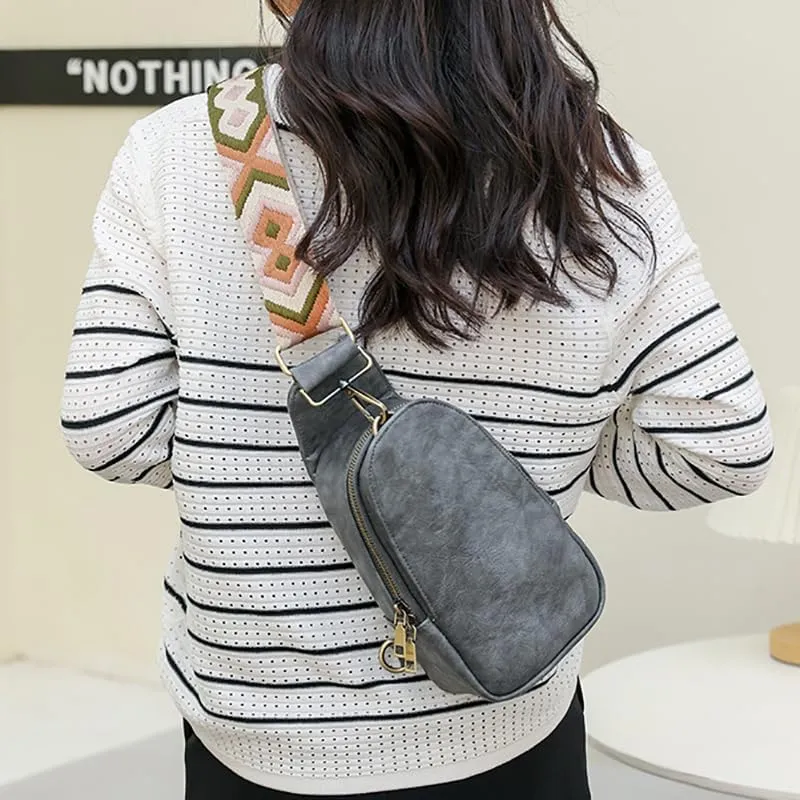 ALTALIVA Sling Bag, Leather Crossbody Fanny Packs Chest Bag for Women, Trendy Waist Packs with Strap Cross Body Bag PU Leather Crossbody Sling Bags for Women