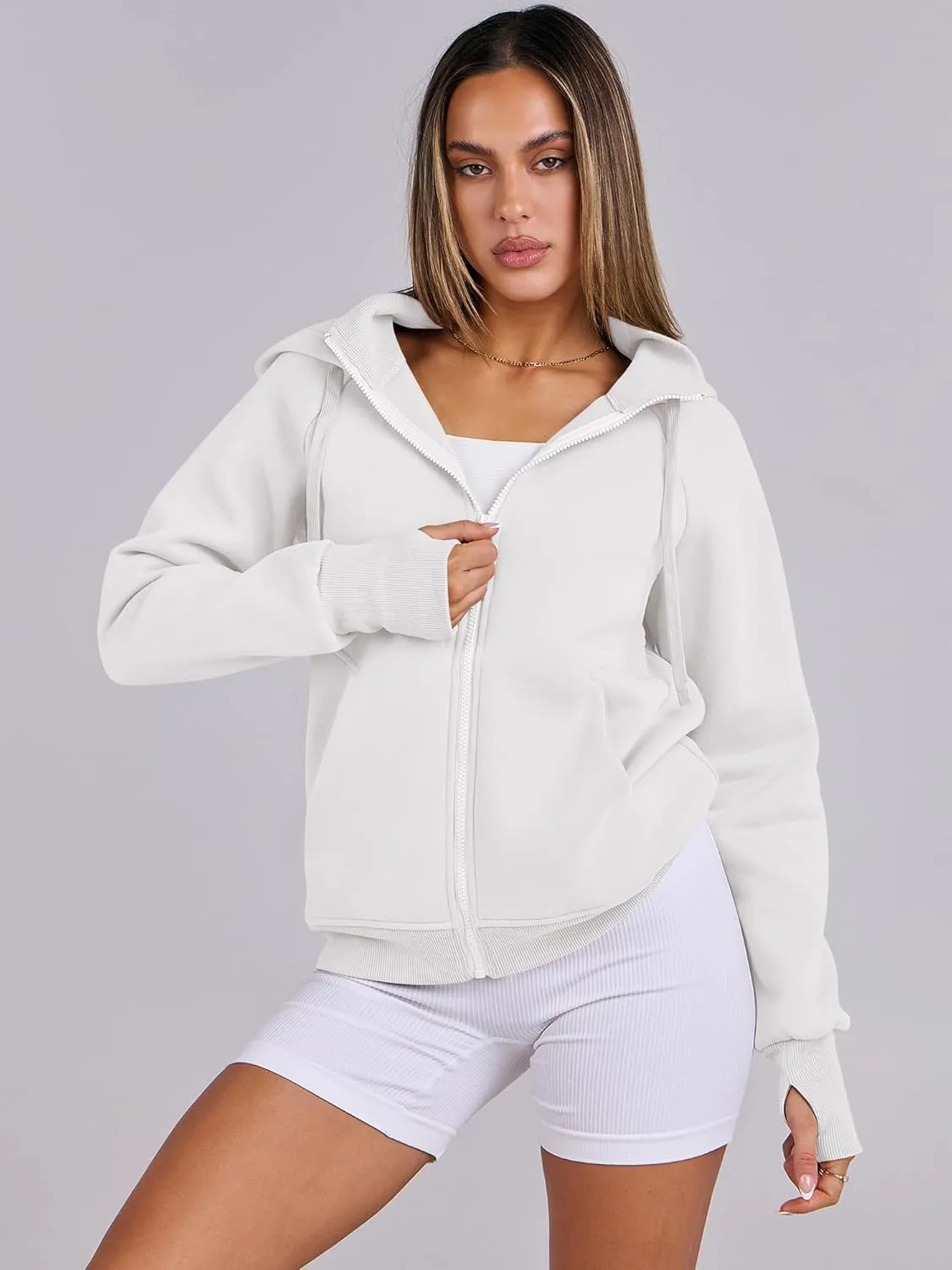ANRABESS Womens Zip Up Hoodies Fleece Jackets Long Sleeve Sweatshirts Pockets Casual Fall Fashion Preppy Outfits Y2k Clothes