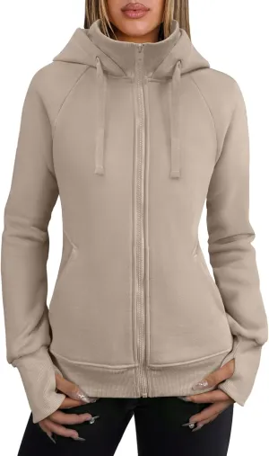 ANRABESS Womens Zip Up Hoodies Fleece Jackets Long Sleeve Sweatshirts Pockets Casual Fall Fashion Preppy Outfits Y2k Clothes
