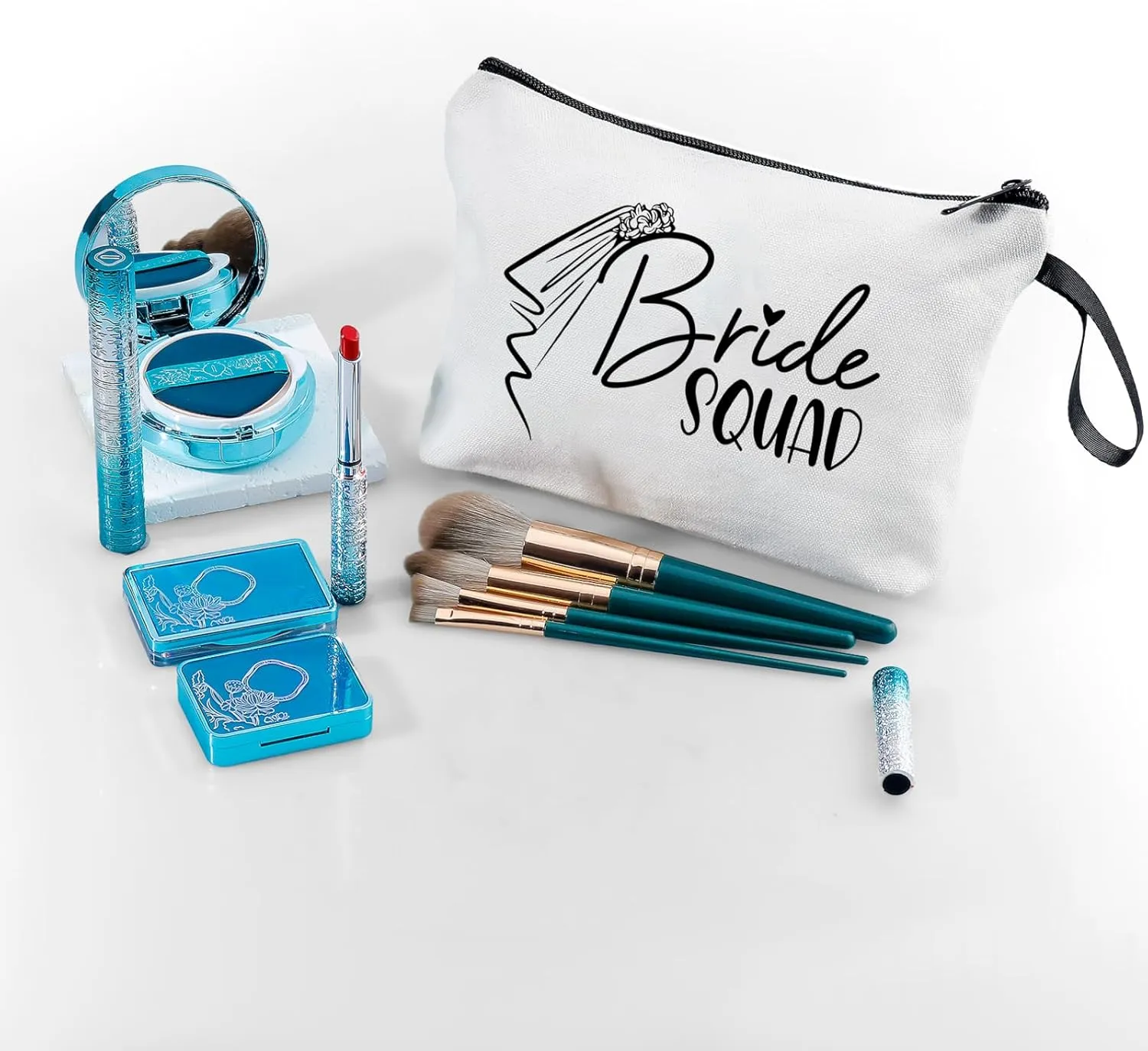 Bachelorette Gifts for Bride, Team Bride, Bride Squad, Maid of Honor Gifts for Her, Friends, Daughter, Sister, Bride Makeup Bag, Bachelorette Gift Bag, Bachelorette Party Accessories