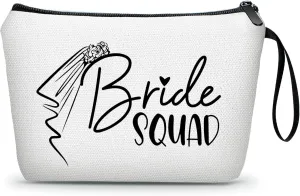 Bachelorette Gifts for Bride, Team Bride, Bride Squad, Maid of Honor Gifts for Her, Friends, Daughter, Sister, Bride Makeup Bag, Bachelorette Gift Bag, Bachelorette Party Accessories