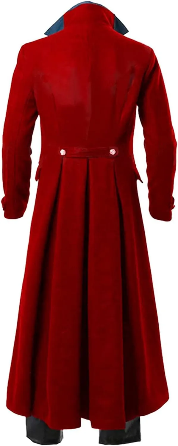 BITSEACOCO Mens Vintage Victorian Steampunk Jacket, Gothic Renaissance Medieval Frock Coat Cosplay Halloween Costume Tailcoat