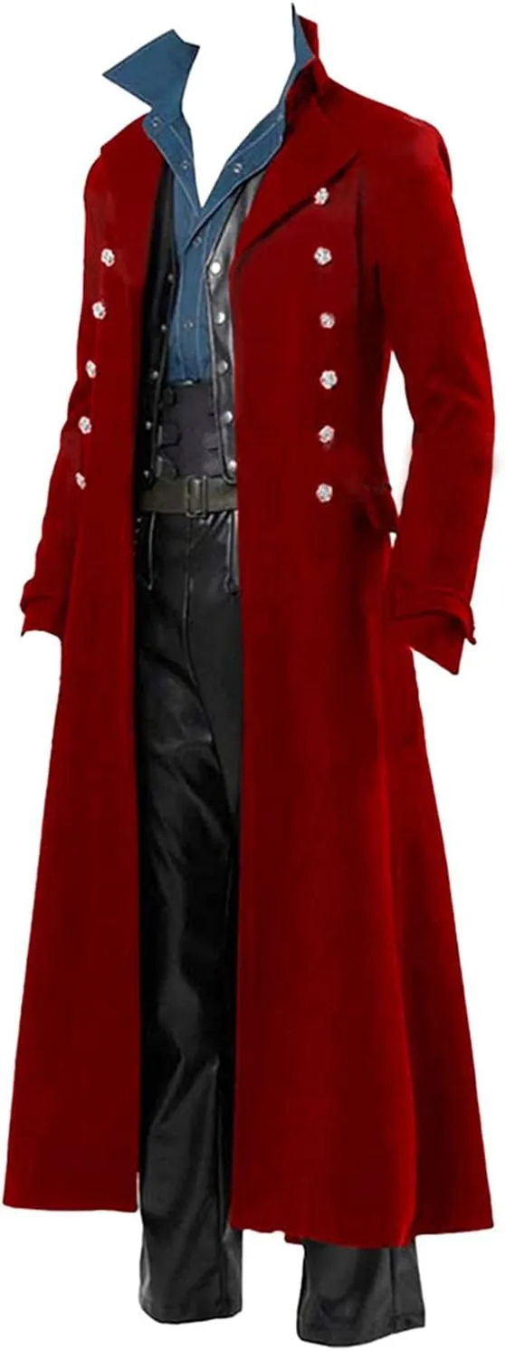 BITSEACOCO Mens Vintage Victorian Steampunk Jacket, Gothic Renaissance Medieval Frock Coat Cosplay Halloween Costume Tailcoat