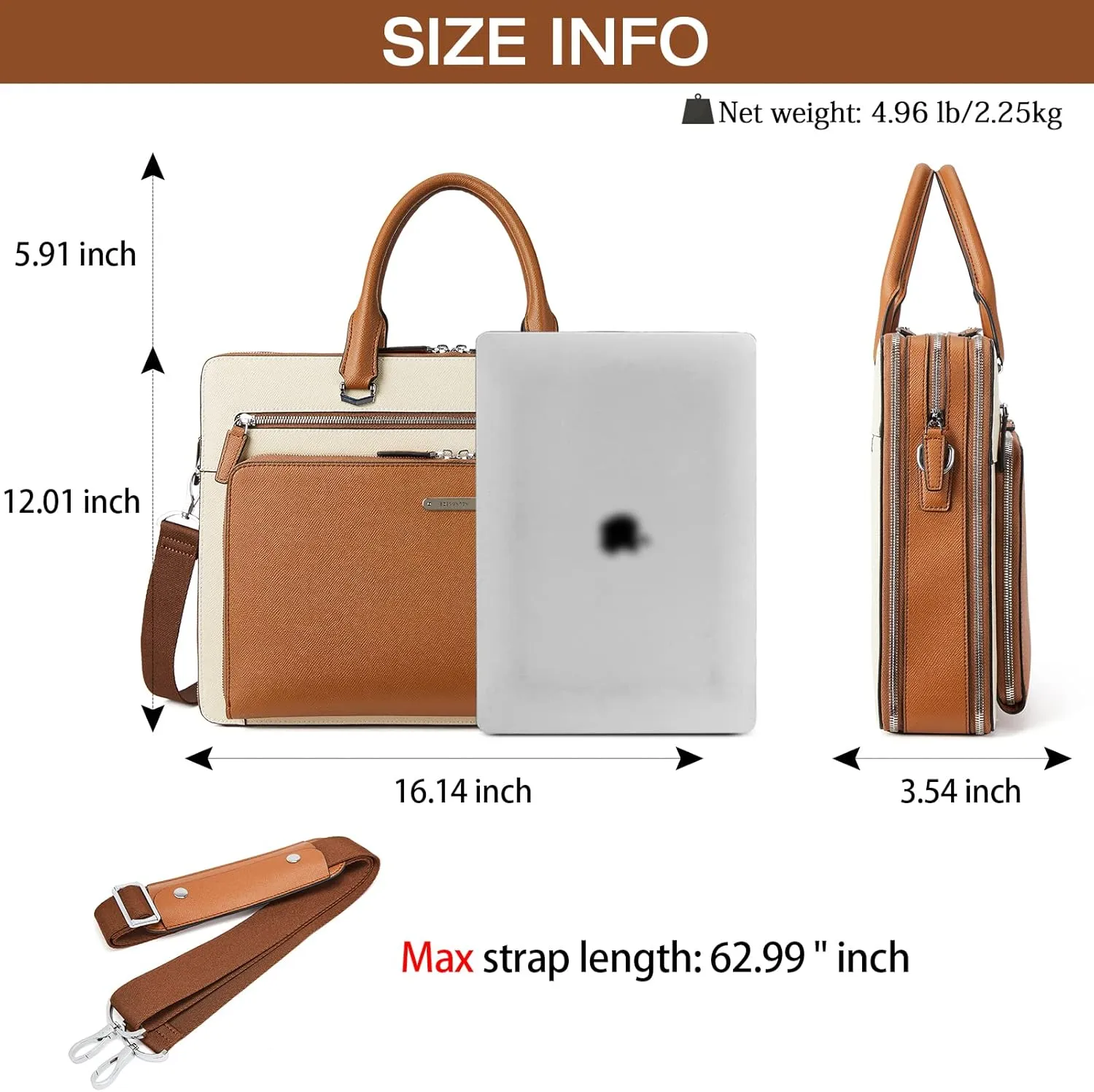 BOSTANTEN Briefcases for Men Messenger Bag Genuine Leather Laptop Bag 15.6 inch Office Work Tote for Buisness Travel