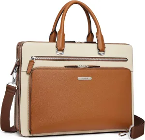 BOSTANTEN Briefcases for Men Messenger Bag Genuine Leather Laptop Bag 15.6 inch Office Work Tote for Buisness Travel