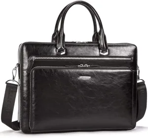 BOSTANTEN Briefcases for Men Messenger Bag Genuine Leather Laptop Bag 15.6 inch Office Work Tote for Buisness Travel