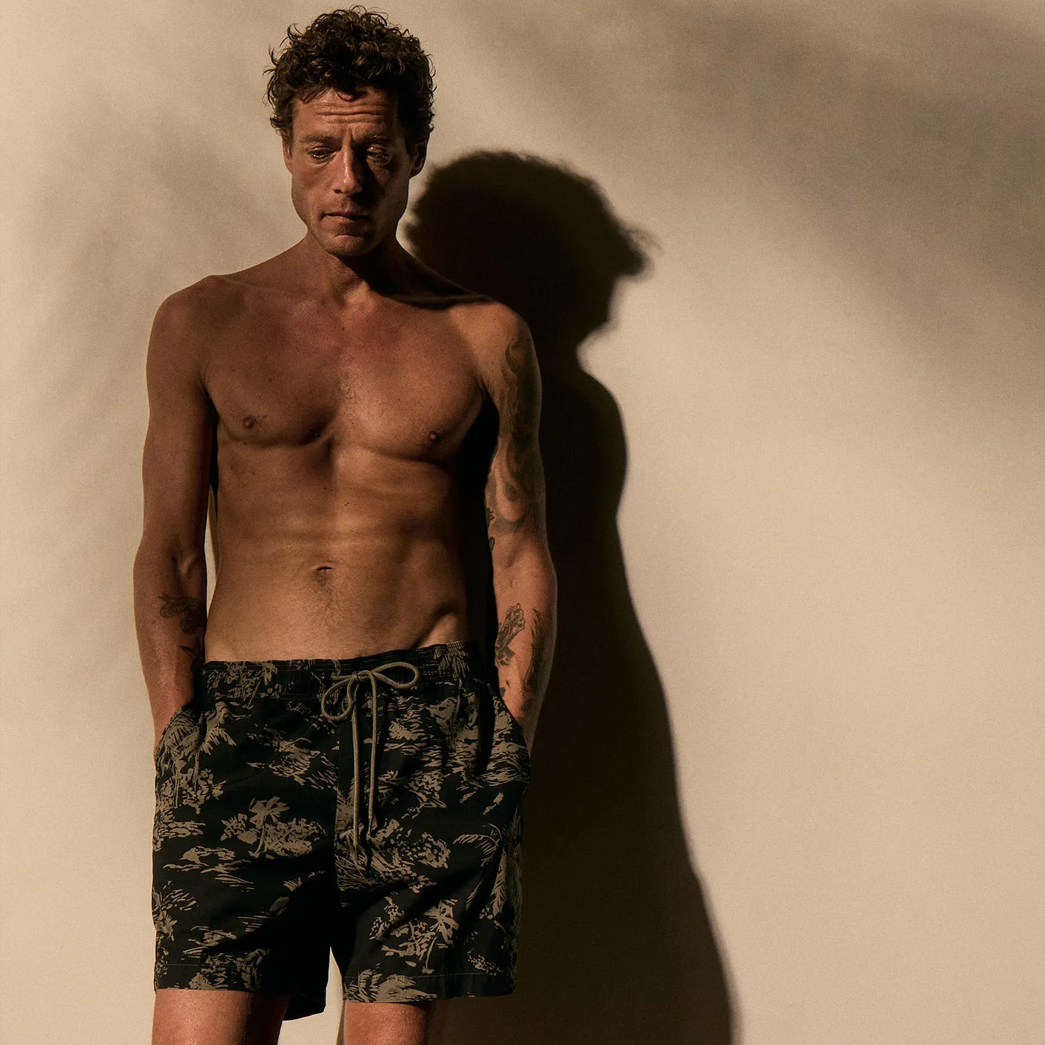 Brandílera Print Boardshort - Black/Army Green Pigment