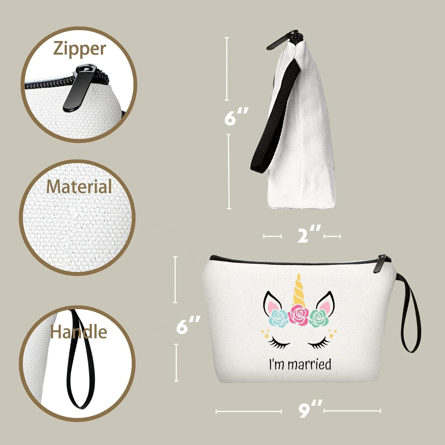 Bridal Shower Gift, Bride to Be Gifts, Bridal Shower Wedding Gifts, Bachelorette Gift Bag, Unicorn Gift Bag, Travel Makeup Bag, Bachelorette Party Accessories, Engagement Gift, Bridesmaid Gifts