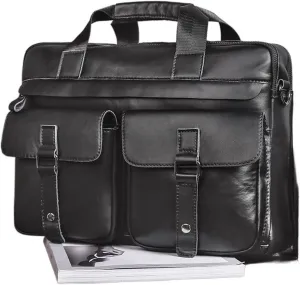 Briefcases Messenger Bags Laptop Bag Laptop Handbag Vintage Leather Crossbody Shoulder Multifunctional Men Business Briefcase