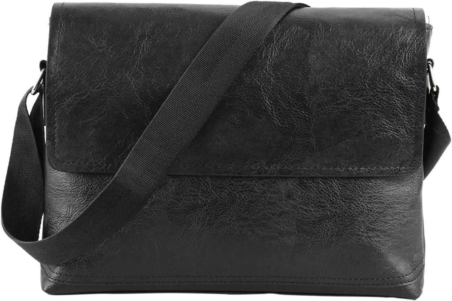 Briefcases Travel Bags PU Leather Handbag Cross Body Bag Mens Carry Bag Tote Bag Large Capacity Handbag(Black)