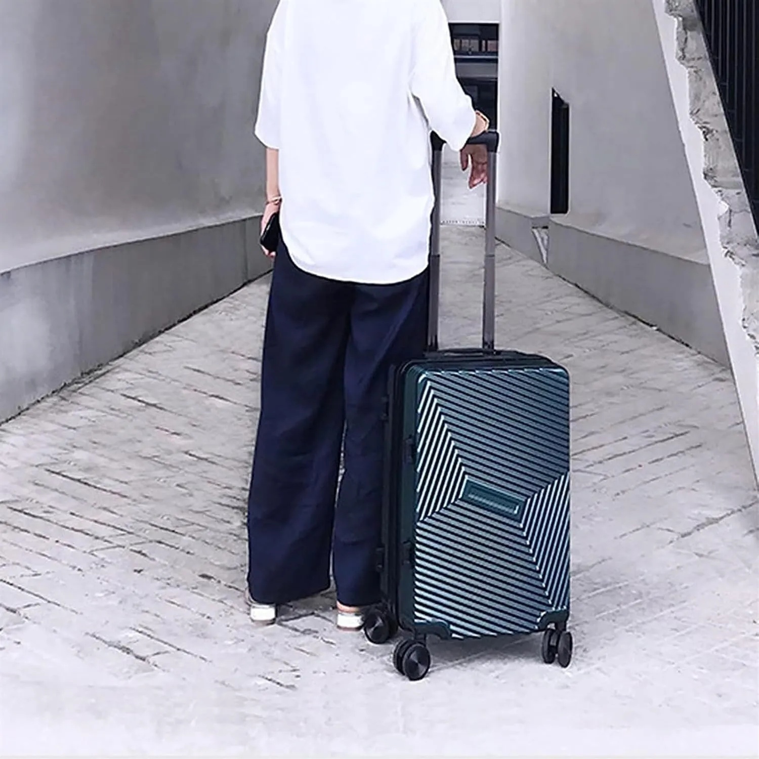 Carry-On Portable Suitcases Aluminum Frame Luggage With Spinner Wheels Carry On Luggage Luggage Carry On (Color : B, Size : 20 in)