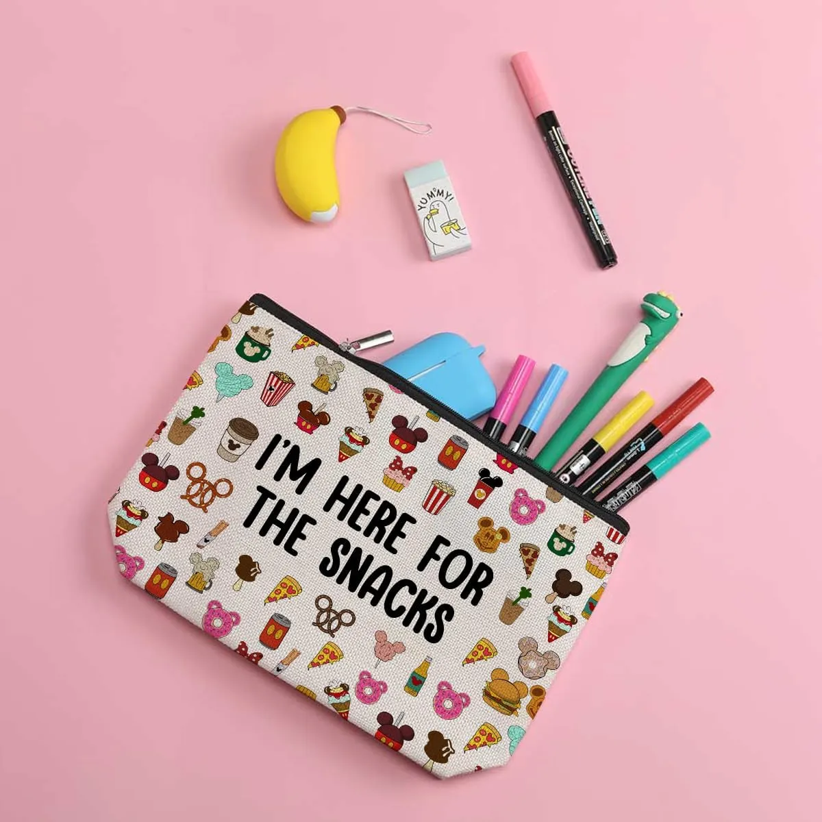 Cartoon Mouse Makeup Bag Cosmetic Bag Zipper Pouch Funny Cute Mouse Themed Gifts Animal Lover Gifts Friendship International Nurses Day Birthday Gift for Women Girl Sister Friend Bestie