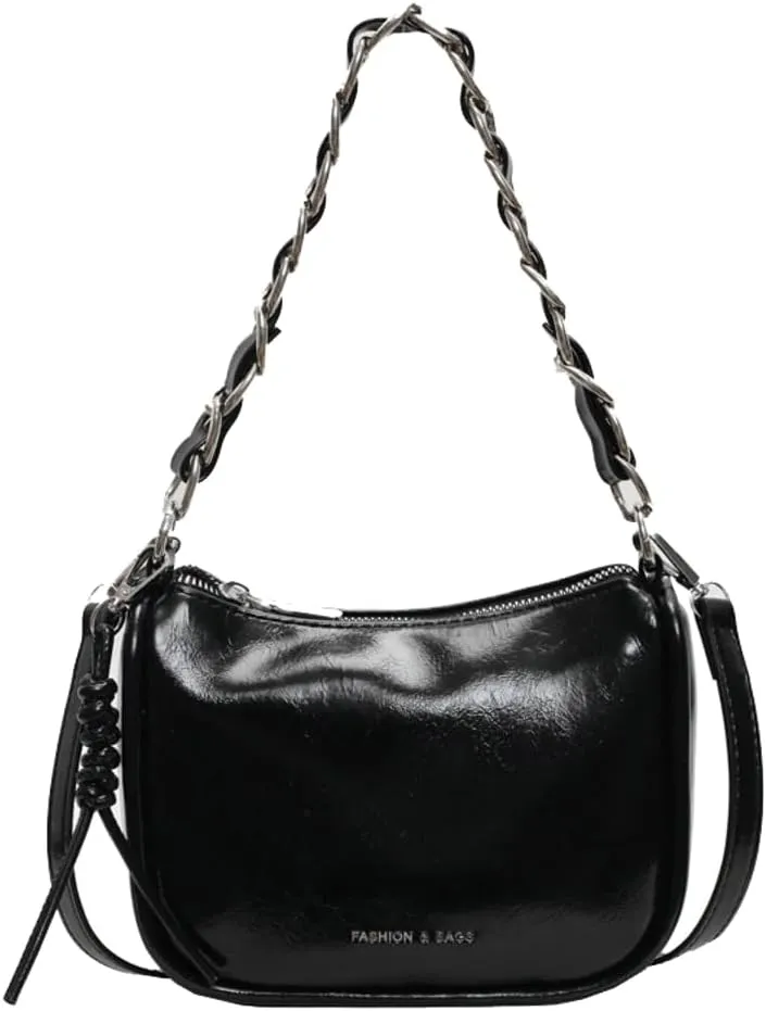 Casual Shoulder Purses For Women Crossbody Handbag with Chain Satchels Commuting Designer PU Leather Underarm College Bag