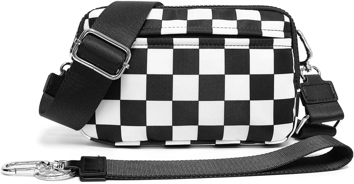 Checkered Sling Backpack Women Crossbody Bags Bum Bag Cute Cross Body Hobo Satchels Shoulder Sport Wallet Purses 2025