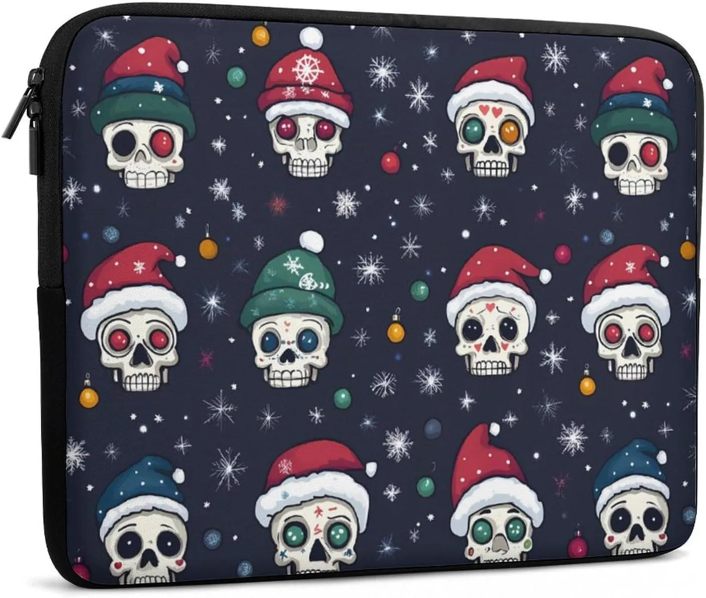Christmas Skull Laptop Case Sleeve Bag 10inch Durable Shockproof Protective Computer Carrying Cover Briefcase