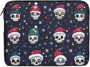 Christmas Skull Laptop Case Sleeve Bag 10inch Durable Shockproof Protective Computer Carrying Cover Briefcase