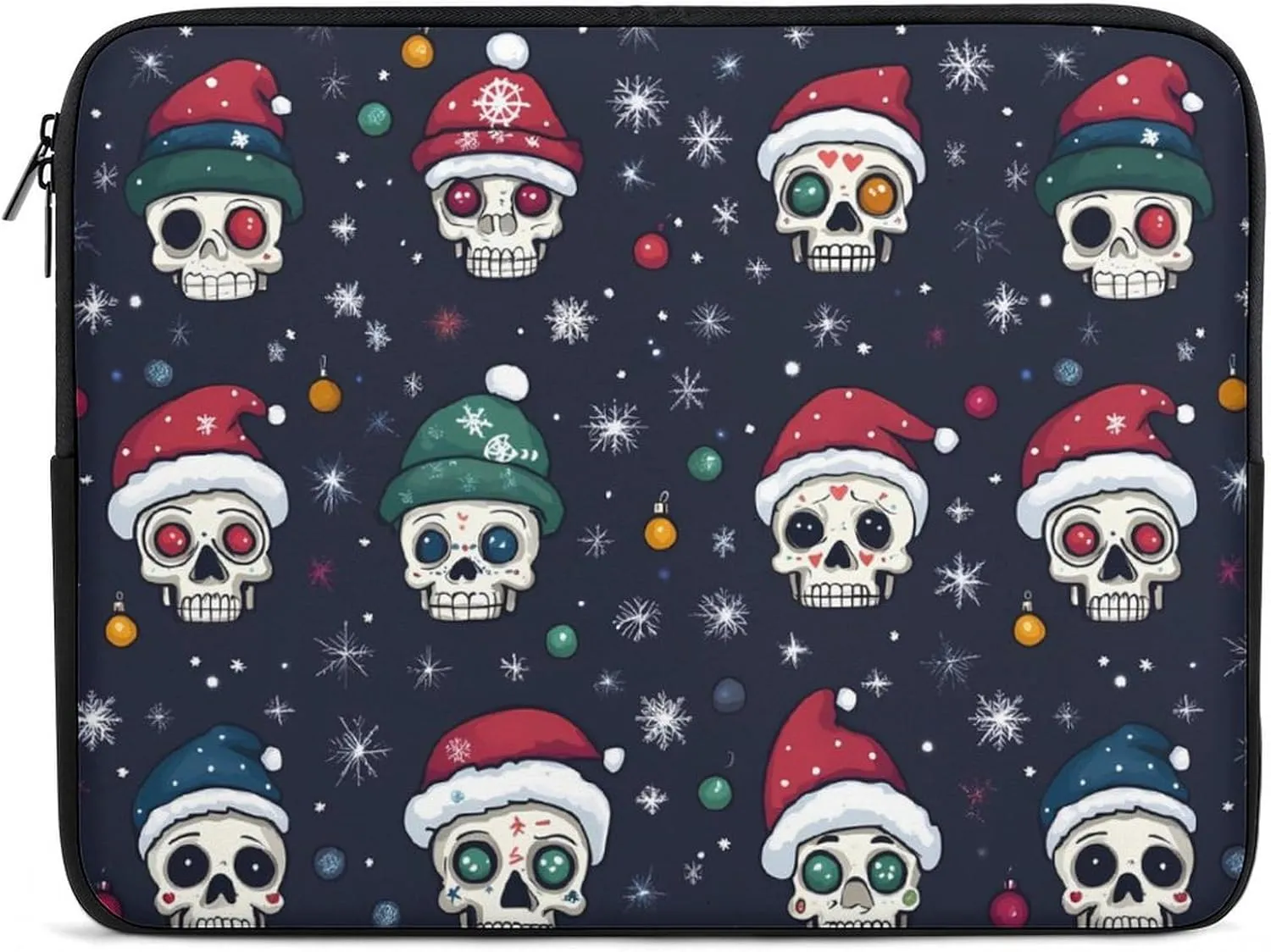 Christmas Skull Laptop Case Sleeve Bag 10inch Durable Shockproof Protective Computer Carrying Cover Briefcase