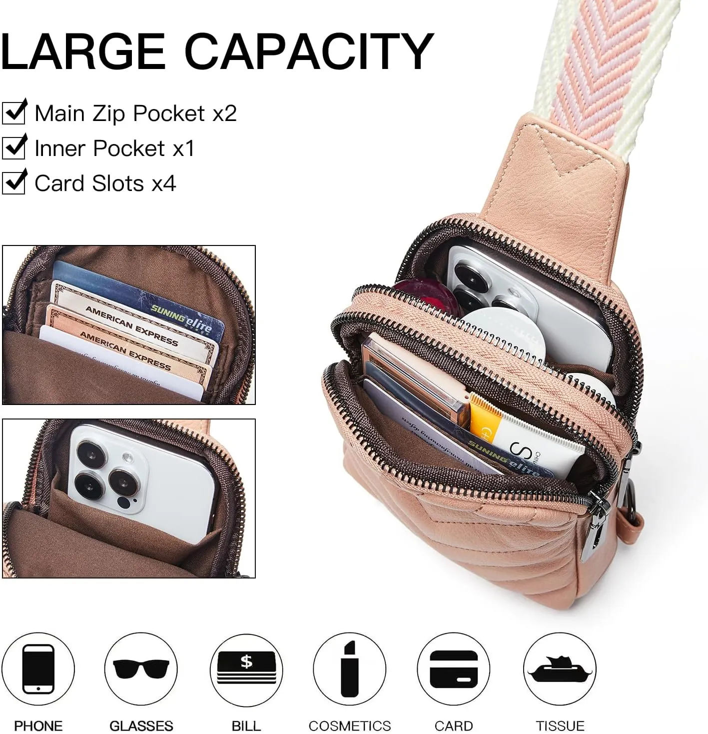 Clear Bag for Stadium Events, Clear Purse for Women Stadium Crossbody Bag, Transparent Bag for Concerts Sports