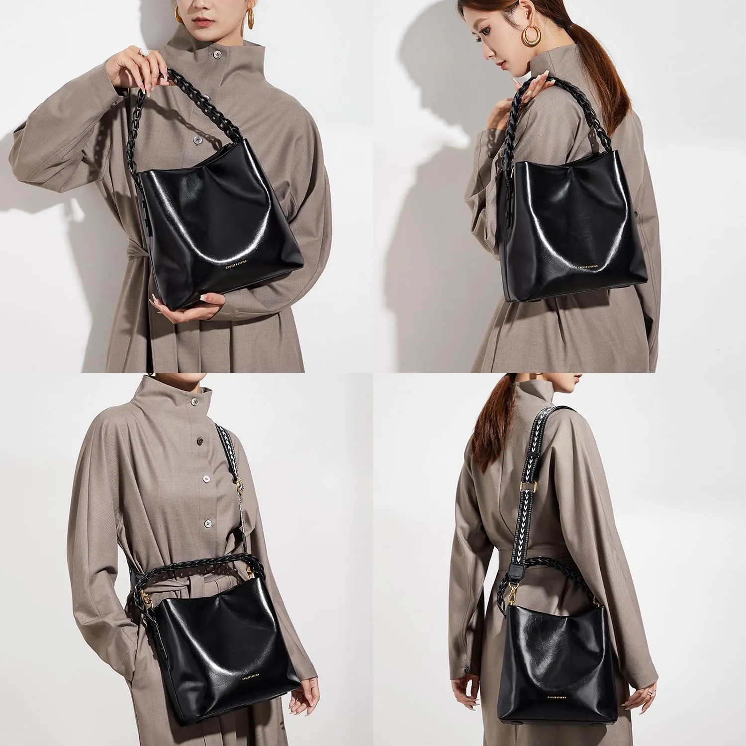 Cnoles Hobo Bag For Women Fashion Leather Tote Shoulder Satchel Crossbody Bags Ladies Handbag And Purses