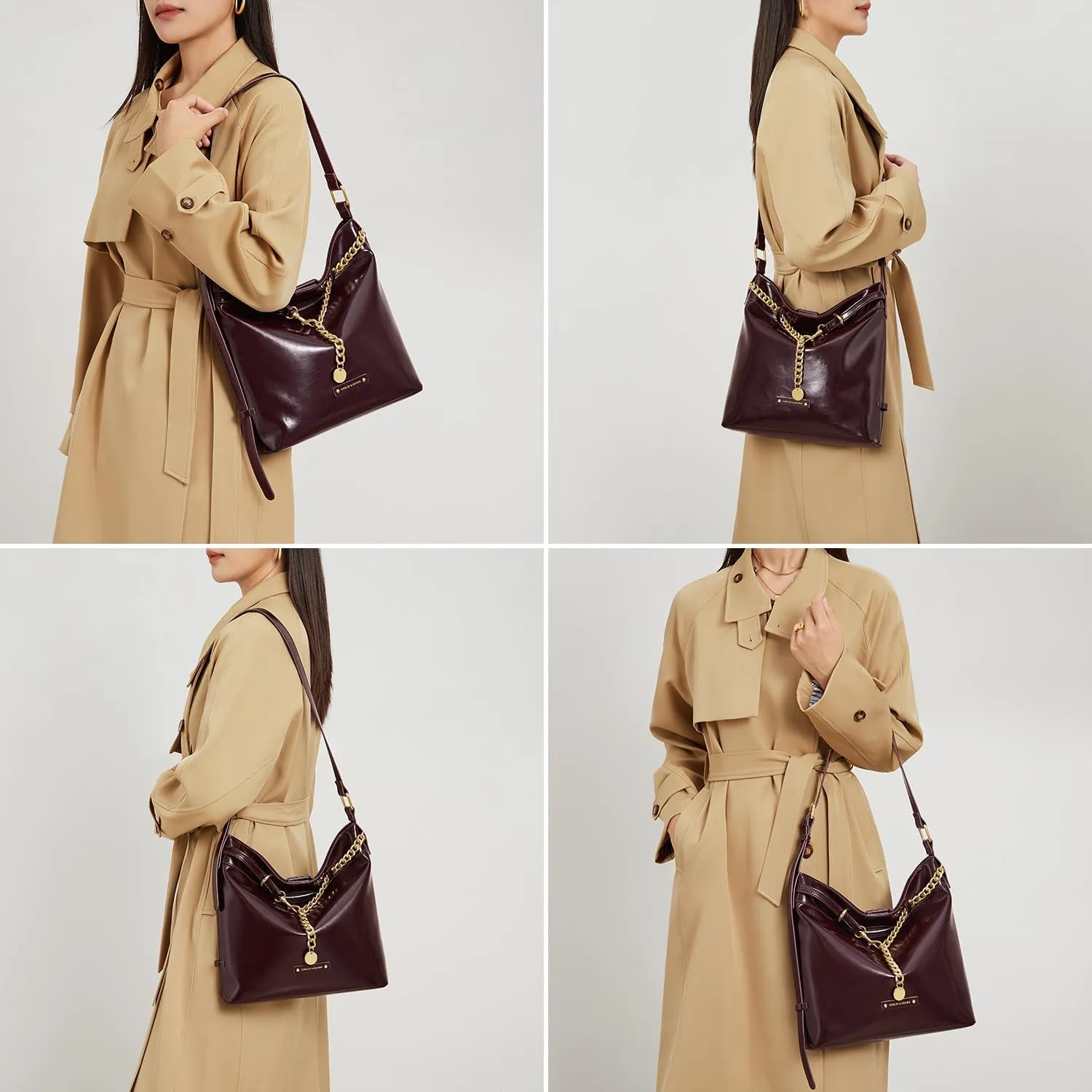 Cnoles Hobo Bag Handbag And Purses For Women Leather Fashion Tote Shoulder Satchel Crossbody Bags Ladies Top Handle Purse