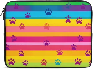 Colorful Dog Paw Laptop Case Sleeve Bag 15inch Durable Shockproof Protective Computer Carrying Cover Briefcase