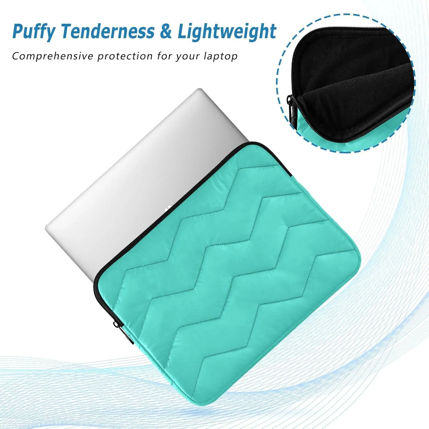 Computer Laptop Bag Thin Computer Carrying Bag Turquoise Waterproof Briefcase Bag