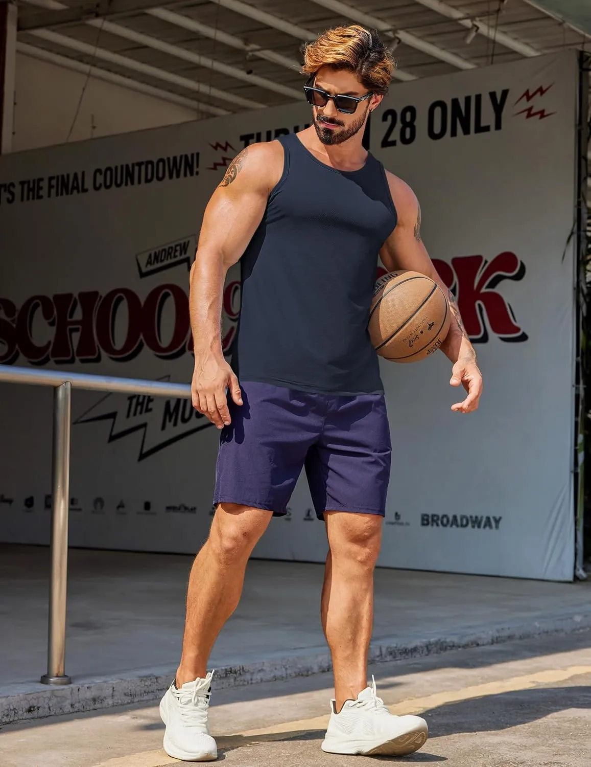COOFANDY Men's Workout Tank Tops UPF 50  Sleeveless Gym Muscle Shirts Cooling Quick Dry Bodybuilding Tanks for Swim Beach