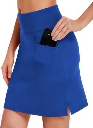 COOrun Women's Skorts Athletic Skirts with Pockets Knee Length Built-in Shorts Casual Skirt for Golf Tennis Workout (XS-3XL)