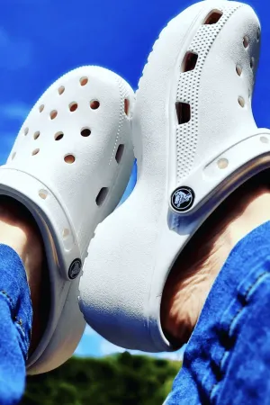 CROCS WOMEN'S CLASSIC PLATFORM CLOG - WHITE