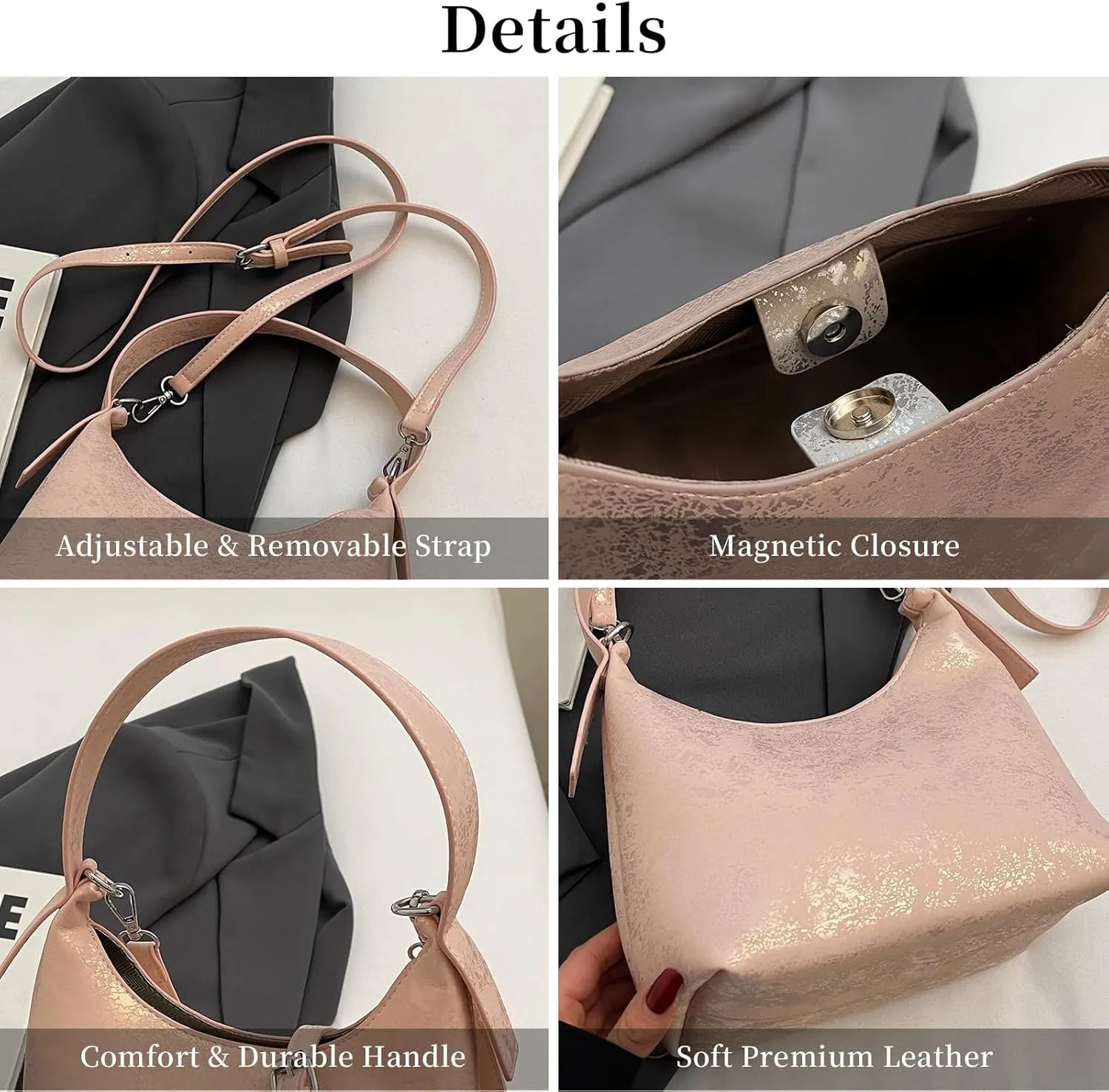 Crossbody Purses for Women Trendy Hobo Bag Vegan Leather Shoulder Hand Bag Hobo Guitar Strap Purse Satchel Bags