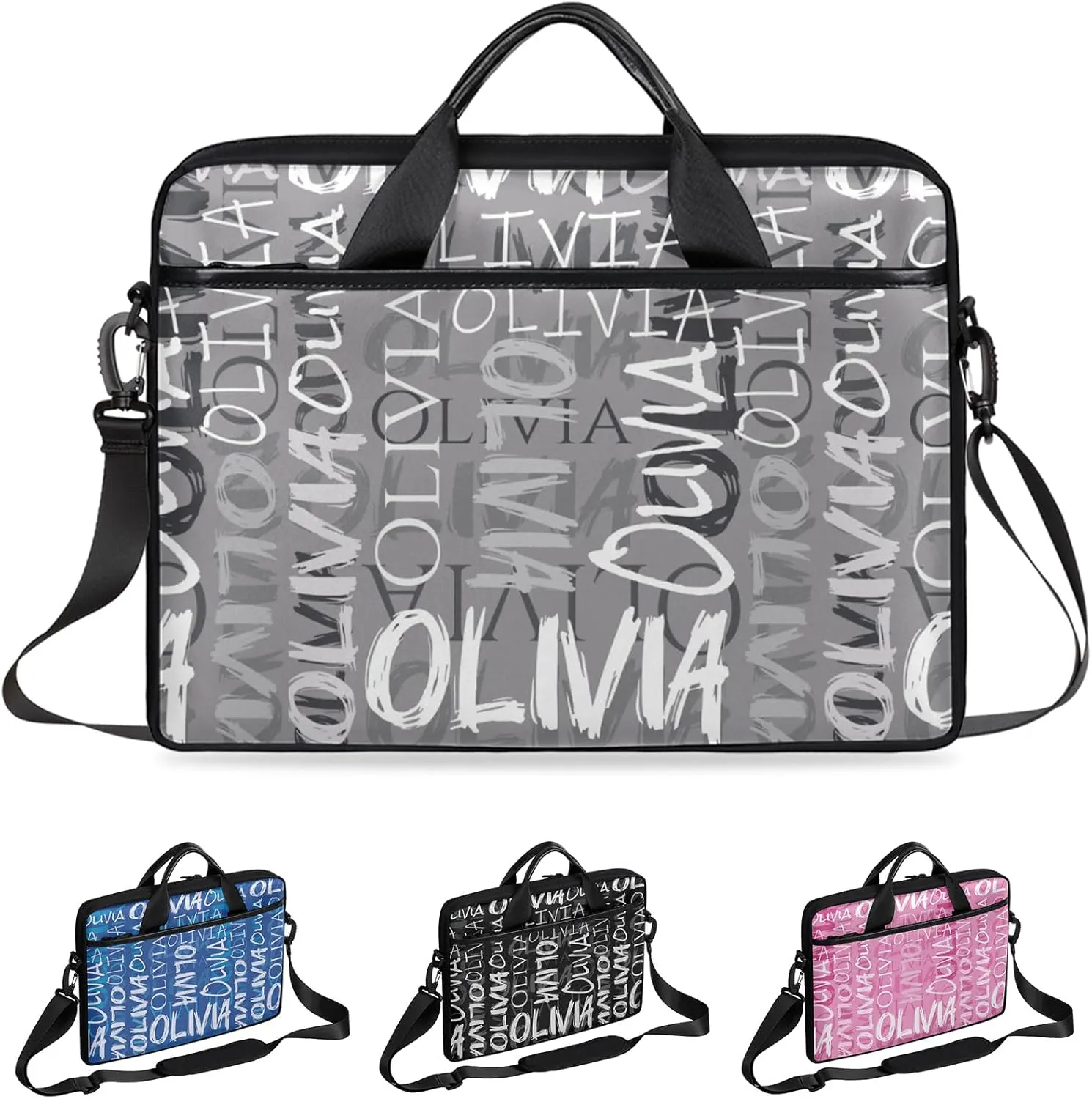 Custom Laptop Bag 15 Inch with Name Personalized Laptop Shoulder Bag Case Briefcases for Women Men Gifts
