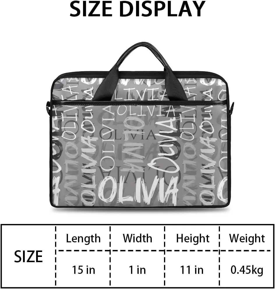 Custom Laptop Bag 15 Inch with Name Personalized Laptop Shoulder Bag Case Briefcases for Women Men Gifts