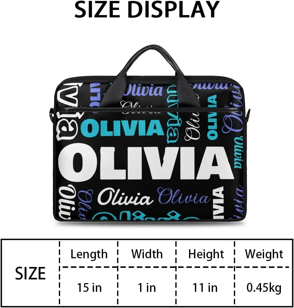 Custom Laptop Bag 15 Inch with Name Personalized Laptop Shoulder Bag Case Briefcases for Women Men Gifts