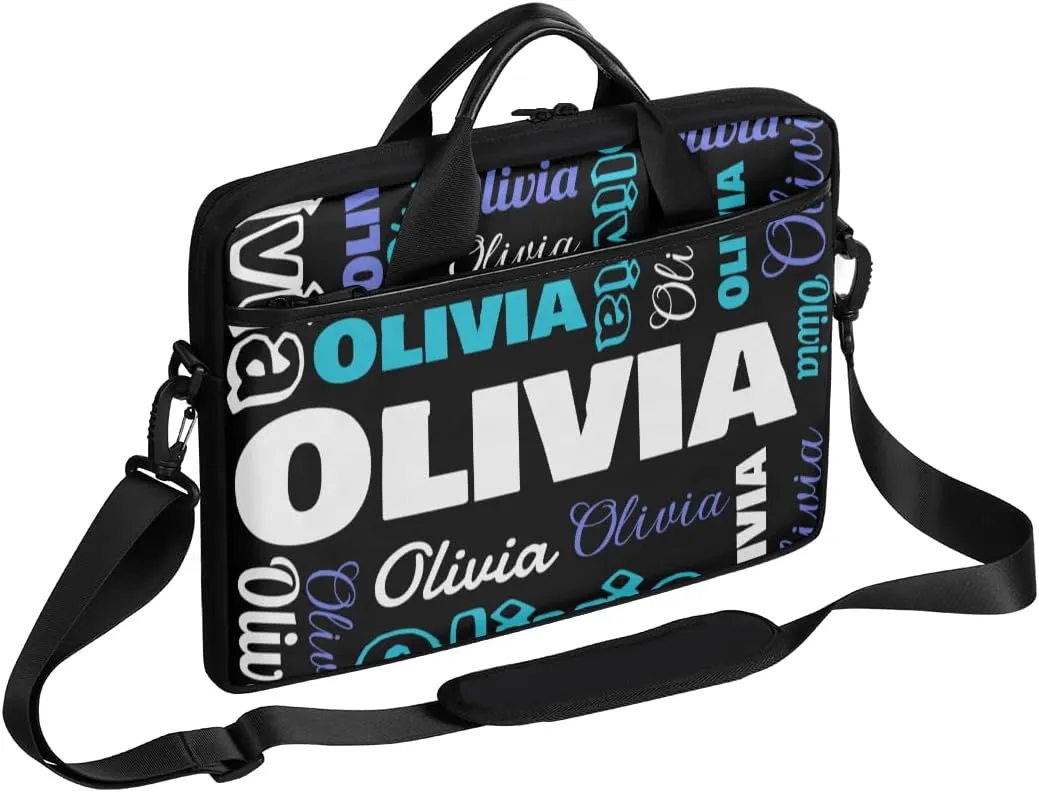 Custom Laptop Bag 15 Inch with Name Personalized Laptop Shoulder Bag Case Briefcases for Women Men Gifts