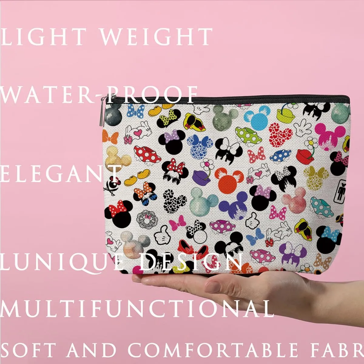 Cute Cartoon Mouse Makeup Bag Animal Lovers Gifts for Women Female Her Teen Daughter Cousin Best Friend Sister BFF Magic Mouse Stuff Cosmetic Bag Wizard Gifts Mothers Nurse Day Graduation Birthday