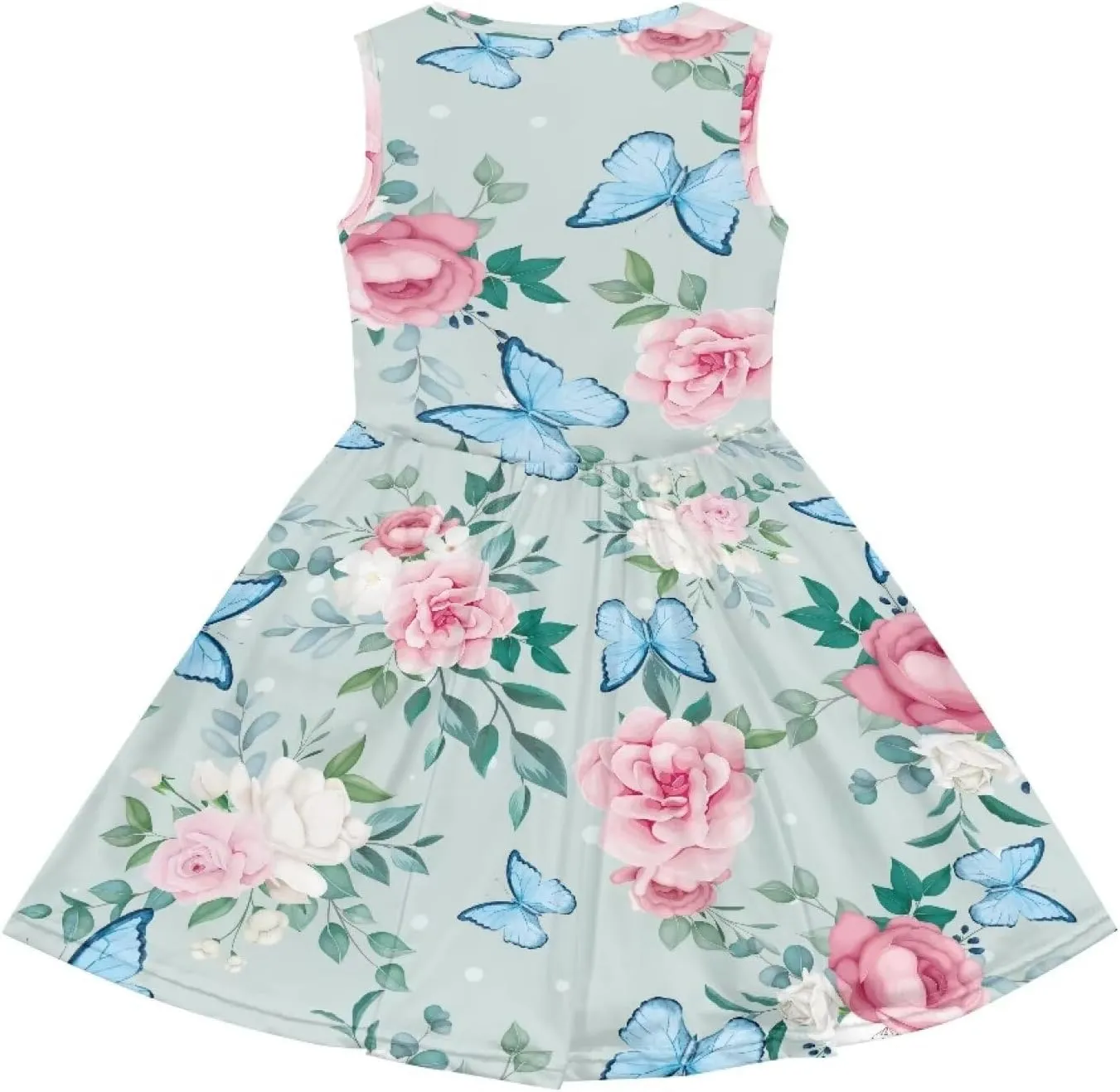 Cute Sundress with Pockets for Girls Casual Dress Knee Length Sleeveless Beach Skirts for 2-14T Teen Girls