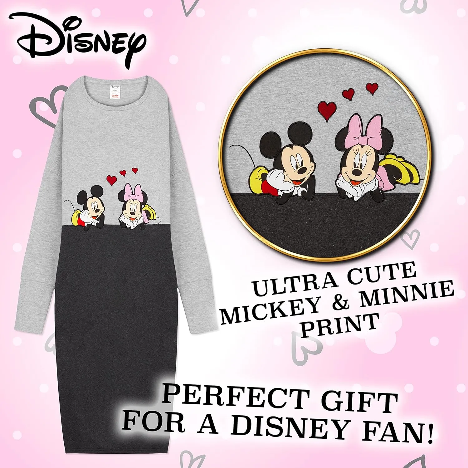 Disney Sweater Dress Mickey Mouse Minnie Mouse Oversized Hoodie Casual Dresses, Stitch Gifts for Women