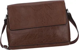 Elegant Pu Leather Shoulder Bag Men's Sling Bag for Briefcase Crossbody Bag Key Holder Cell Phone Pocket